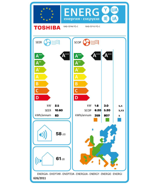 TOSHIBA Daiseikai 9 RAS-10PKVP-E + RAS-10PAVPG-E Wandgerät-Set 2.5 kW