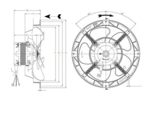 Glems Ventilator axial GT7R-200