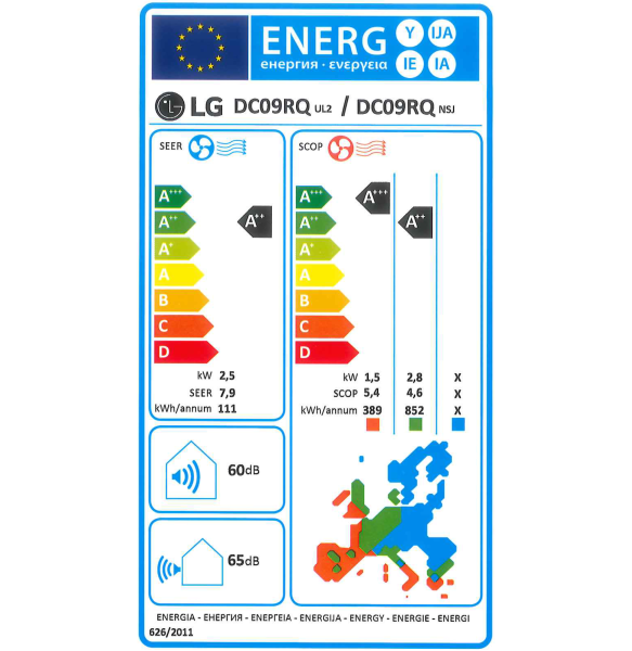 LG DELUXE DC09RK.NSJ + DC09RK.UL2 Wandgerät-Set 2.5 kW