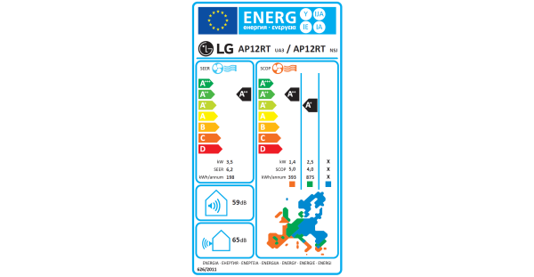 LG DELUXE AIR PURIFICATION AP12RK.NSJ + AP12RK.UA3 Wandgerät-Set 3.5 kW