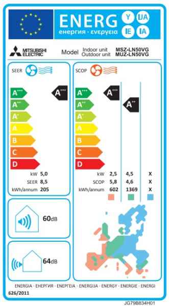 Mitsubishi Electric MSZ-LN50VG2V + MUZ-LN50VG2 Diamond Wandgerät - 5,0 kW