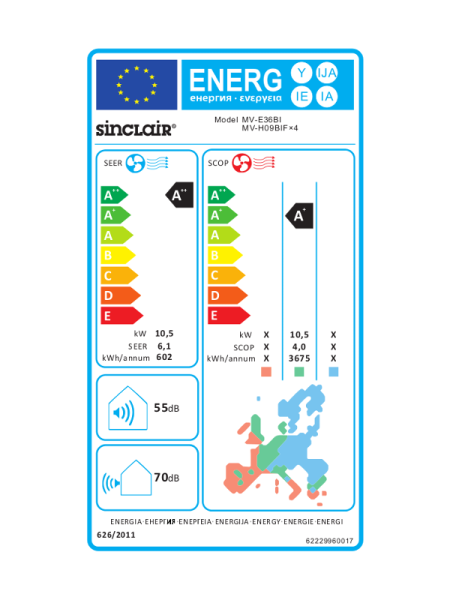 SINCLAIR Multi Variable Multisplit Außengerät MV-E36BI 10.5 kW