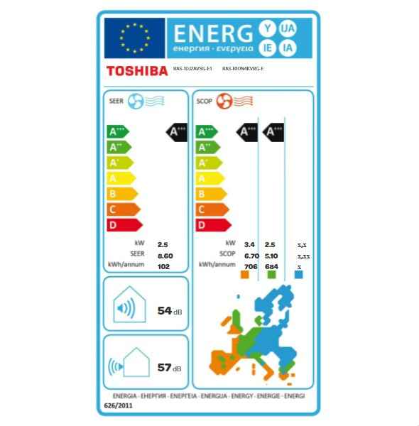 TOSHIBA Haori RAS-B10N4KVRG-E + RAS-10J2AVSG-E1 Wandgerät-Set - 2,5 kW