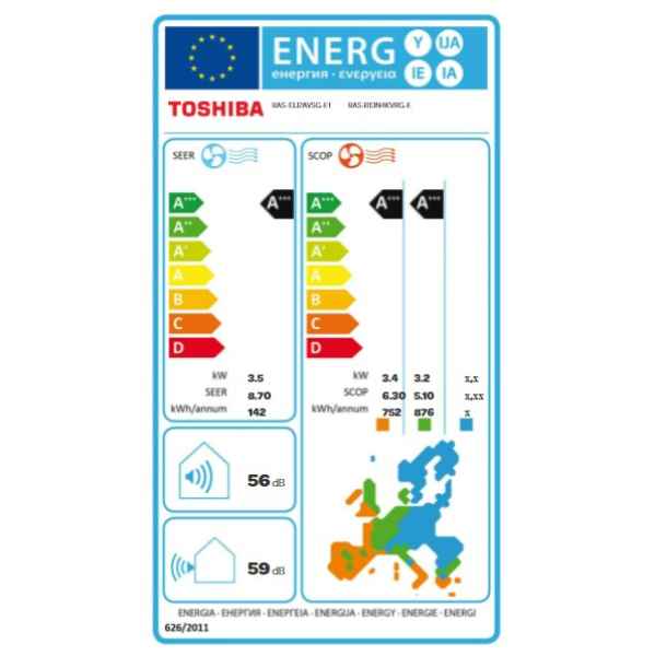 TOSHIBA Haori RAS-B13N4KVRG-E + RAS-13J2AVSG-E1 Wandgerät-Set - 3,5 kW