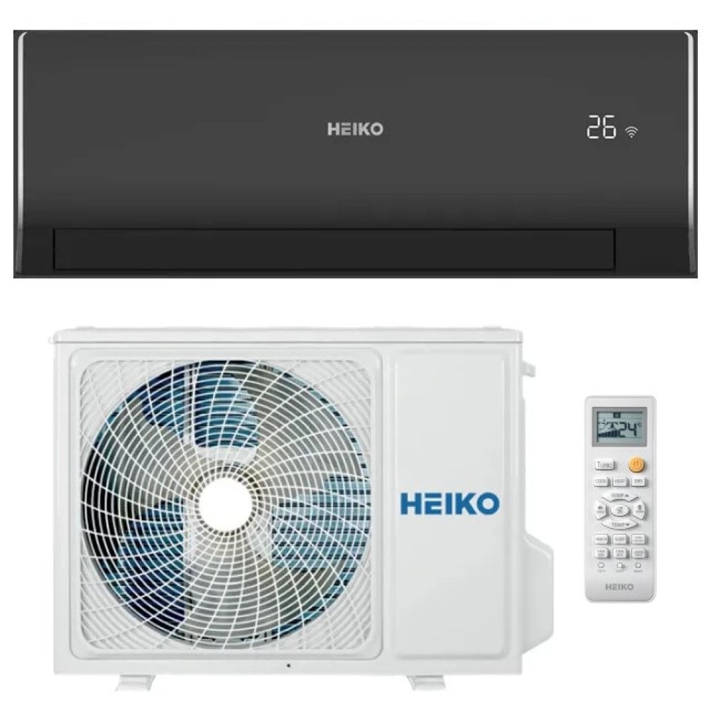 Heiko Rosa Black 2,6 kW Split Klimaanlage Set WLAN R32 A++ für 25m²
