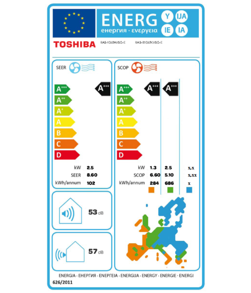 TOSHIBA SHORAI EDGE Black RAS-B10G3KVSGB-E + RAS-10J2AVSG-E1 Wandgerät-Set - 2.5 kW