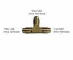 Schraubfitting T-Stück, 3 x 1/4""SAE/7/16"" UNF o. Schrader