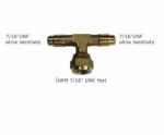 Schraubfitting T-Stück, 2 x 1/4""SAE/7/16""UNF,1 ÜWM 7/16""UNF o. Schrader