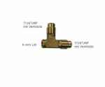 Schrader T-Stück, 6mm Löt, 2 x 7/16 UNF m. Ventilsitz, o. Kappen u. Ventile