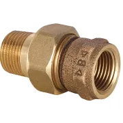 Verschraubung 3341 Rotguß a/a 1/2" flachdichtend